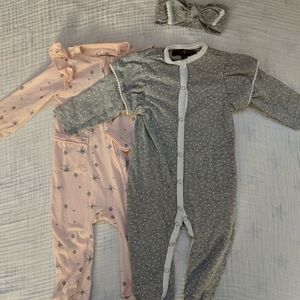 Baby girl footies EUC